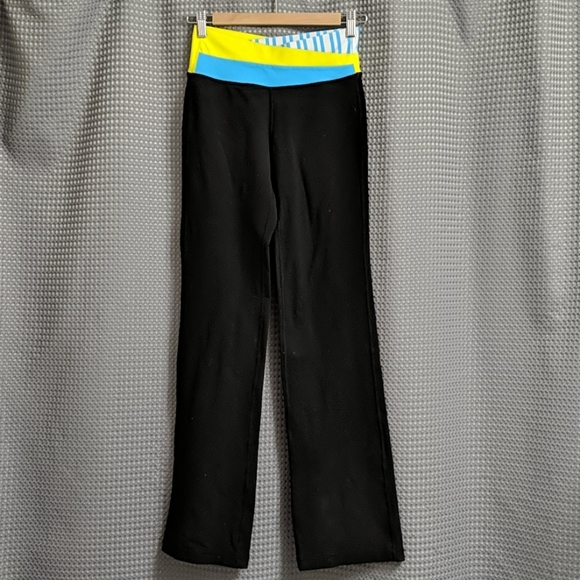 Lululemon Astro Pants Size 4 Black Blue Yoga Crossover Waistband - Picture 1 of 6